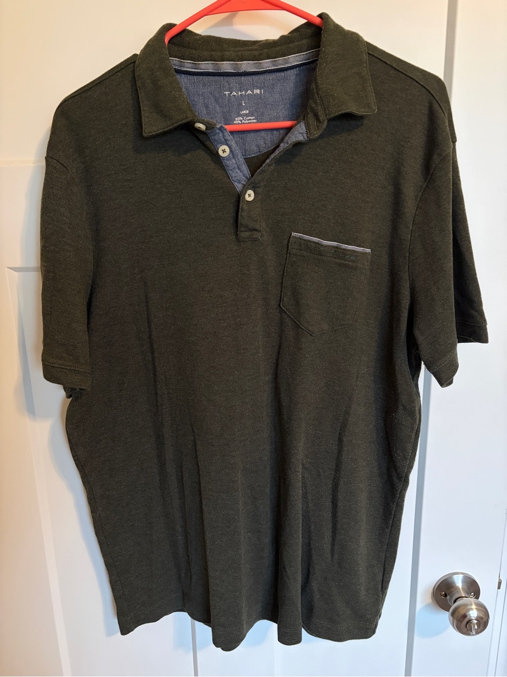Tahari Men’s Large Polo Dark Olive Green